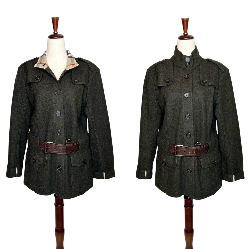 BURBERRY Boiled Wool D-ring Belt Military Field Jacket